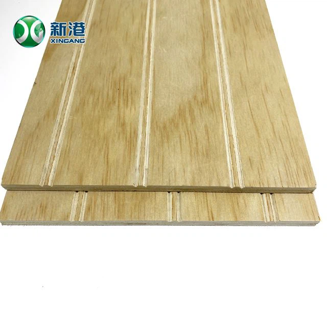 4x8 Wood Veneer BB/CC Face And Back Tongue And Groove Plywood Slot Panel Pine Grooved Plywood