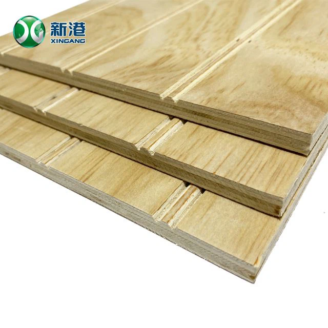 4x8 Wood Veneer BB/CC Face And Back Tongue And Groove Plywood Slot Panel Pine Grooved Plywood