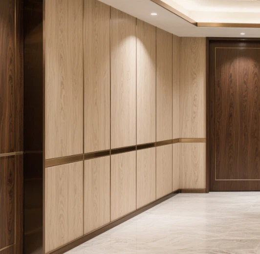 Star Hote SPC Wood Veneer Moisture-Proof Wall Protection Board PC Skin-feel Seamless Wall Panels Carbon Crystal Panels High-End Custom Indoor Decorative Panel price